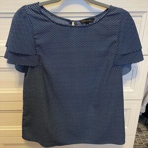 Navy Polka Dot Blouse